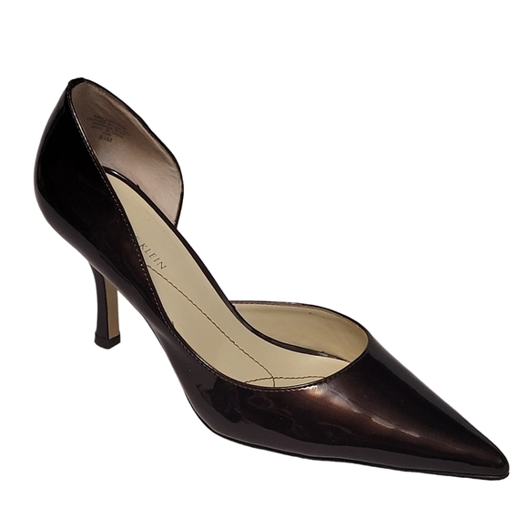 Anne Klein Christa Patent Bronze Leather Pointed Toe Slip-on Pumps Heels - Picture 11 of 13